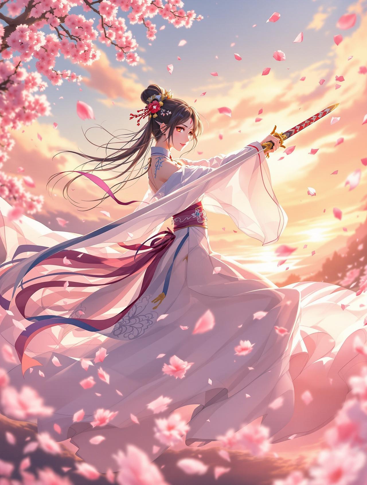 二次元动漫 - 落花剑雨